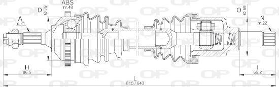 Open Parts DRS6194.00 - Приводний вал autozip.com.ua