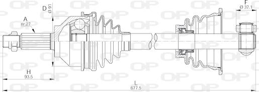 Open Parts DRS6191.00 - Приводний вал autozip.com.ua