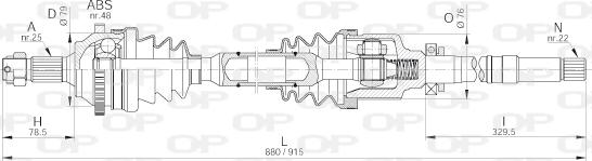 Open Parts DRS6192.00 - Приводний вал autozip.com.ua