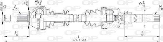 Open Parts DRS6144.00 - Приводний вал autozip.com.ua
