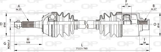 Open Parts DRS6148.00 - Приводний вал autozip.com.ua