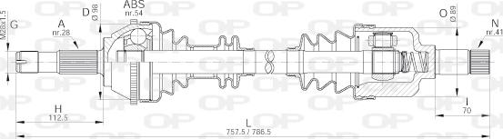 Open Parts DRS6143.00 - Приводний вал autozip.com.ua