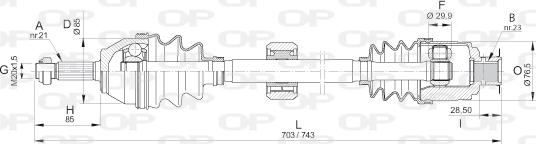 Open Parts DRS6147.00 - Приводний вал autozip.com.ua