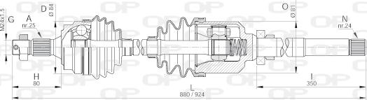Open Parts DRS6159.00 - Приводний вал autozip.com.ua