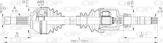 Open Parts DRS6156.00 - Приводний вал autozip.com.ua