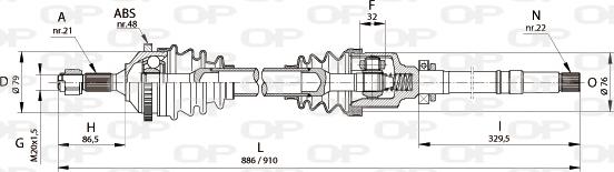 Open Parts DRS6150.00 - Приводний вал autozip.com.ua