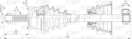 Open Parts DRS6151.00 - Приводний вал autozip.com.ua