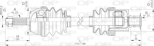 Open Parts DRS6152.00 - Приводний вал autozip.com.ua