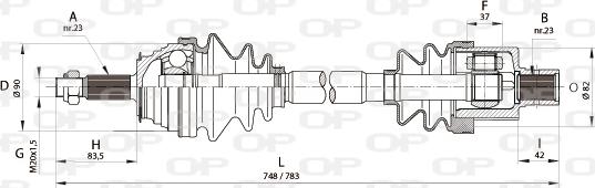 Open Parts DRS6164.00 - Приводний вал autozip.com.ua