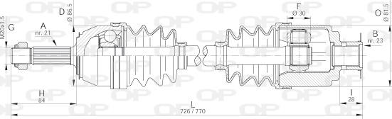 Open Parts DRS6166.00 - Приводний вал autozip.com.ua