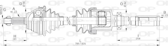 Open Parts DRS6167.00 - Приводний вал autozip.com.ua