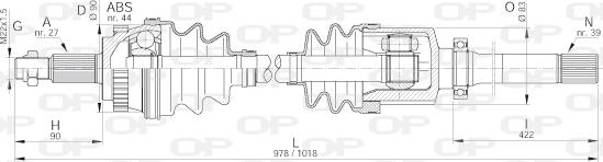 Open Parts DRS6109.00 - Приводний вал autozip.com.ua