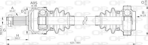 Open Parts DRS6104.00 - Приводний вал autozip.com.ua