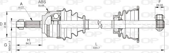 Open Parts DRS6100.00 - Приводний вал autozip.com.ua