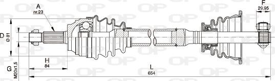 Open Parts DRS6112.00 - Приводний вал autozip.com.ua