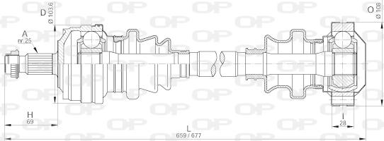 Open Parts DRS6185.00 - Приводний вал autozip.com.ua