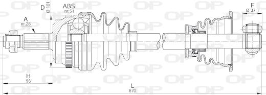 Open Parts DRS6180.00 - Приводний вал autozip.com.ua