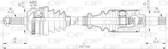 Open Parts DRS6183.00 - Приводний вал autozip.com.ua