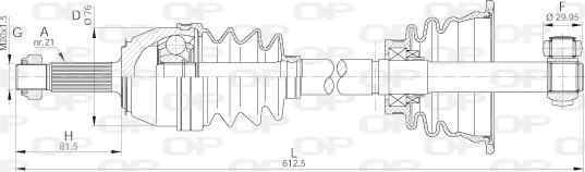 Open Parts DRS6135.00 - Приводний вал autozip.com.ua