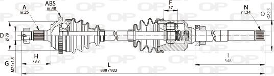 Open Parts DRS6130.00 - Приводний вал autozip.com.ua