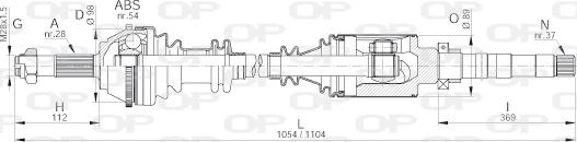 Open Parts DRS6138.00 - Приводний вал autozip.com.ua