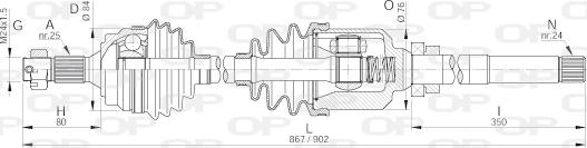 Open Parts DRS6133.00 - Приводний вал autozip.com.ua