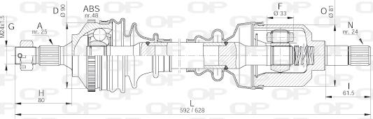 Open Parts DRS6129.00 - Приводний вал autozip.com.ua