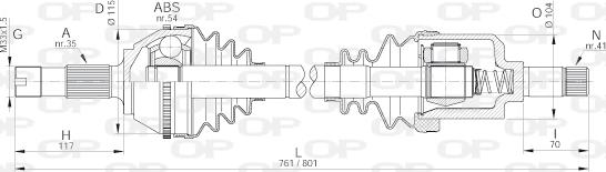 Open Parts DRS6174.00 - Приводний вал autozip.com.ua