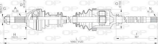 Open Parts DRS6175.00 - Приводний вал autozip.com.ua