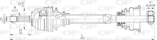 Open Parts DRS6170.00 - Приводний вал autozip.com.ua