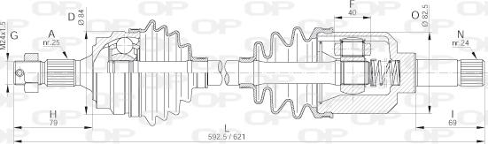 Open Parts DRS6173.00 - Приводний вал autozip.com.ua