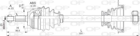 Open Parts DRS6399.00 - Приводний вал autozip.com.ua