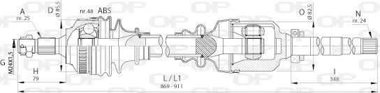 Open Parts DRS6396.00 - Приводний вал autozip.com.ua