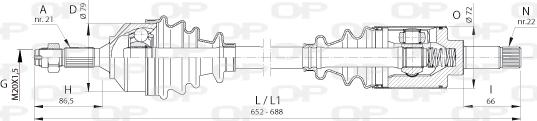 Open Parts DRS6390.00 - Приводний вал autozip.com.ua