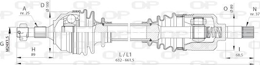 Open Parts DRS6392.00 - Приводний вал autozip.com.ua