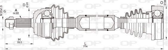 Open Parts DRS6349.00 - Приводний вал autozip.com.ua
