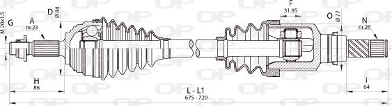 Open Parts DRS6345.00 - Приводний вал autozip.com.ua