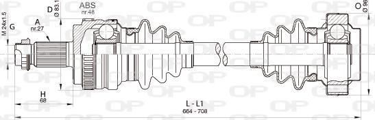 Open Parts DRS6359.00 - Приводний вал autozip.com.ua