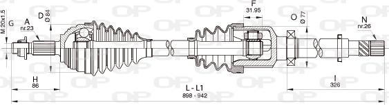 Open Parts DRS6355.00 - Приводний вал autozip.com.ua