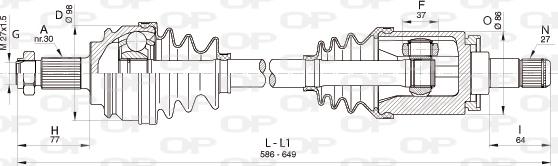 Open Parts DRS6351.00 - Приводний вал autozip.com.ua