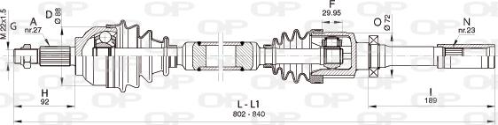 Open Parts DRS6353.00 - Приводний вал autozip.com.ua