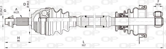 Open Parts DRS6352.00 - Приводний вал autozip.com.ua