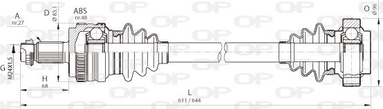 Open Parts DRS6365.00 - Приводний вал autozip.com.ua