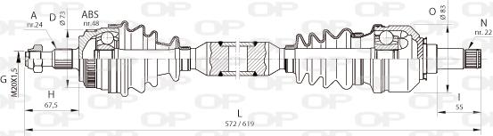 Open Parts DRS6362.00 - Приводний вал autozip.com.ua