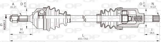 Open Parts DRS6367.00 - Приводний вал autozip.com.ua