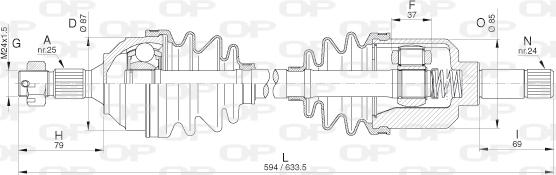 Open Parts DRS6305.00 - Приводний вал autozip.com.ua