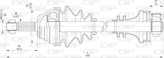 Open Parts DRS6306.00 - Приводний вал autozip.com.ua