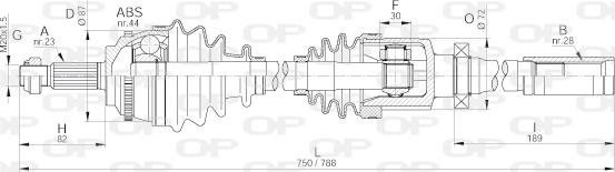 Open Parts DRS6300.00 - Приводний вал autozip.com.ua