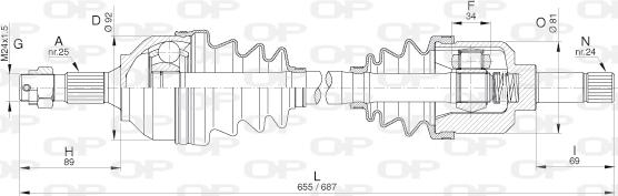 Open Parts DRS6301.00 - Приводний вал autozip.com.ua