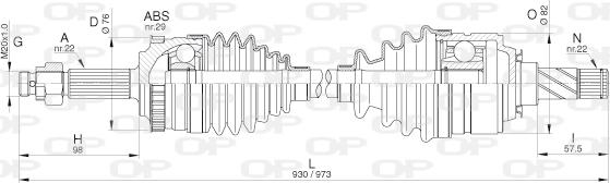 Open Parts DRS6307.00 - Приводний вал autozip.com.ua